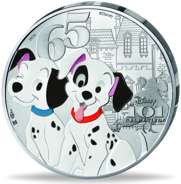 10 Euro 101 Dalmatiner, 2026, Silber, st, Farbappli. - Münze Vorderseite
