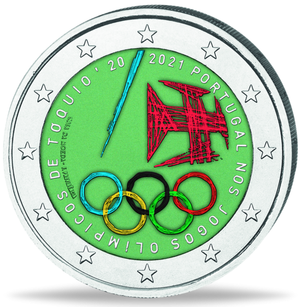 2 Euro Olympia Farbe - Münze Vorderseite