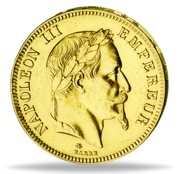 100 Französische Franc Napoleon III. - Vorderseite Münze