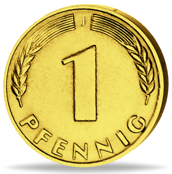 1 Pfg. „Bank Deutscher Länder“ vergoldet - Münze Vorderseite