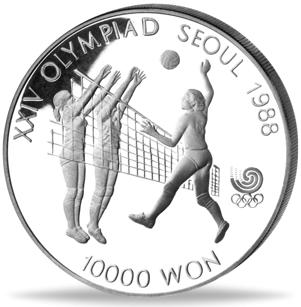 10.000 Won Volleyball - Münze Vorderseite