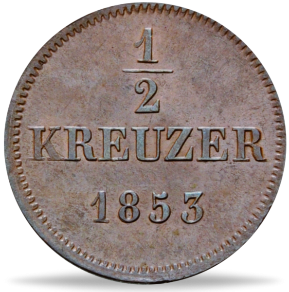 1/2 Kreuzer „König Maximilian II.“ Münze Vorderseite
