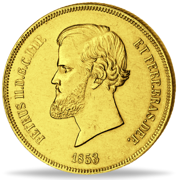20000 Reis Peter II 1853-89 - Vorderseite Münze