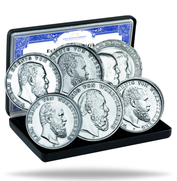 Königreich Württemberg, Kaiserrecih-Silber-Kollektion (6 Mz) - Satzbild