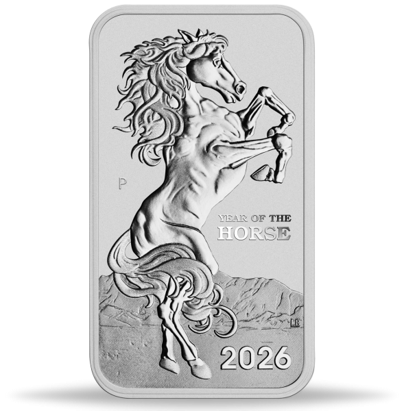 1 Dollar 1 Unze Silberbarren Lunar III. Jahr des Pferdes - Münze Vorderseite