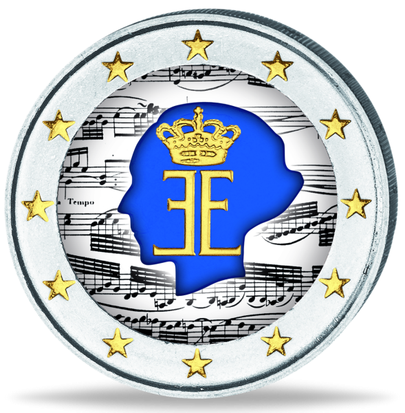 2 Euro Musikwettbewerb Farbe vergoldet - Vorderseite Münze