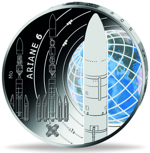 Deutschland, 5 Euro Ariane 6, 2026, bfr mit Farbapplikation - Münze Vorderseite
