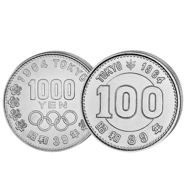 1000 + 100 Yen Olympiade Tokio 1964 - Satzbild