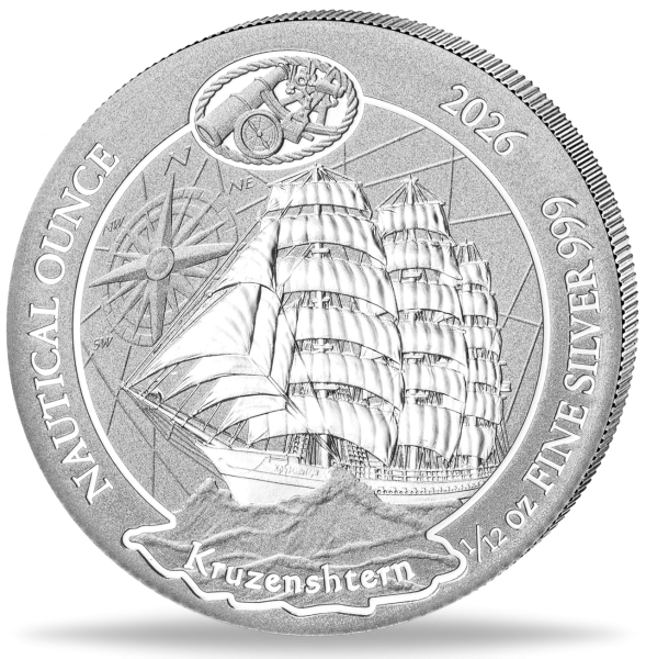 10 Ruanda Francs Kruzenshtern Nautical Ounce 1/12 oz Silber - Münze Vorderseite