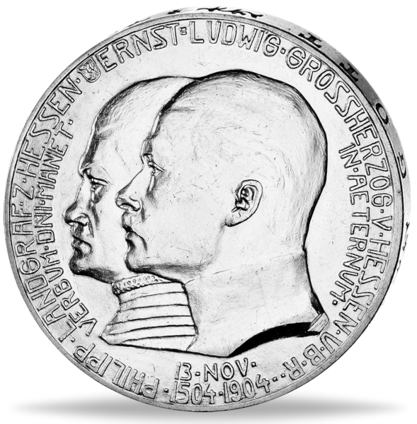 5 Mark „400. Geb. Philipp der Großmütige“ 1904 - Silber - Münze Vorderseite