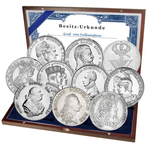 Komplett-Kollektion Dynastie Hohenzollern 10 Münzen 1651-1901 - Silber