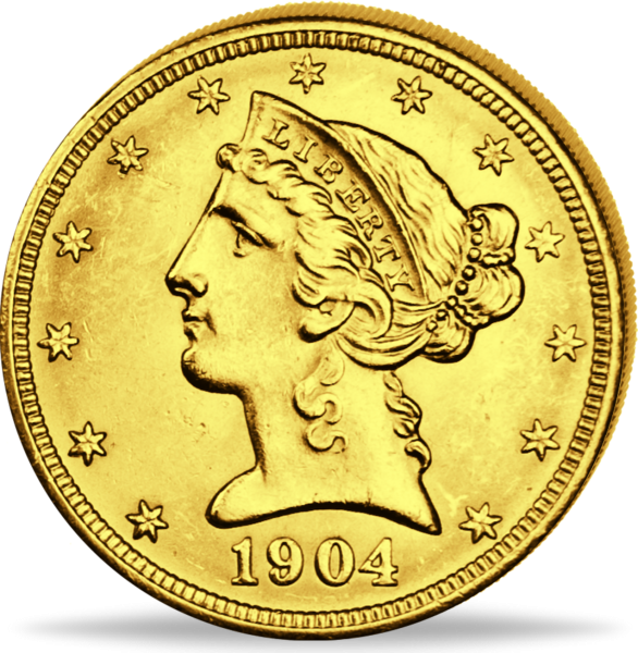 5 Dollar Libery Head - Vorderseite Münze