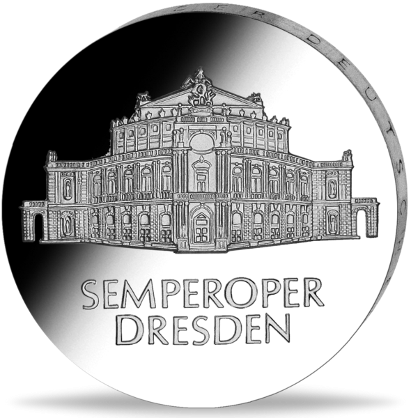 DDR, 10 Mark 1985 Semperoper Dresden (Polierte Platte) Silber