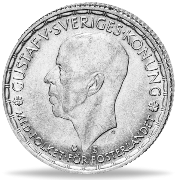 2 Schwedische Kronen Gustav V - Münze Vorderseite