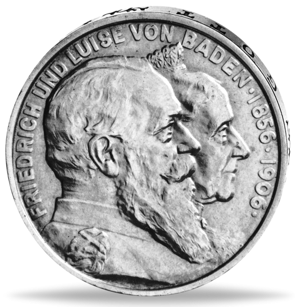 5 Mark „Goldene Hochzeit“ 1906 Stempelglanz Fein - Silber - Münze Vorderseite