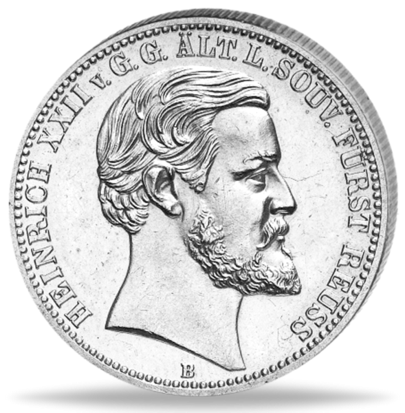 Fürstentum Reuss (älterer Linie), 2 Mark 1877 Heinrich XXII. - Vorderseite Münze