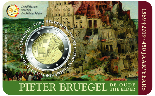 2 Eur Pieter Bruegel - Münze in Coincard Vorderseite