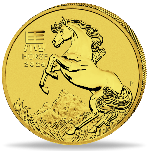 25 Dollar Jahr des Pferdes 1/4 Unze Gold Lunar III. - Münze Vorderseite