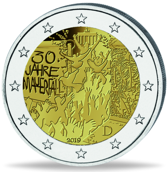 2 Euro 30 JahreMauerfall - Münze Vorderseite