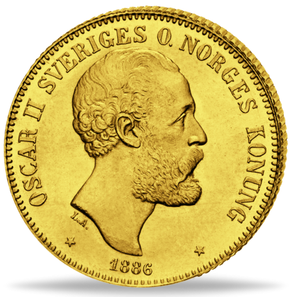 20 Schwedische Kronen Oskar II - Vorderseite Münze
