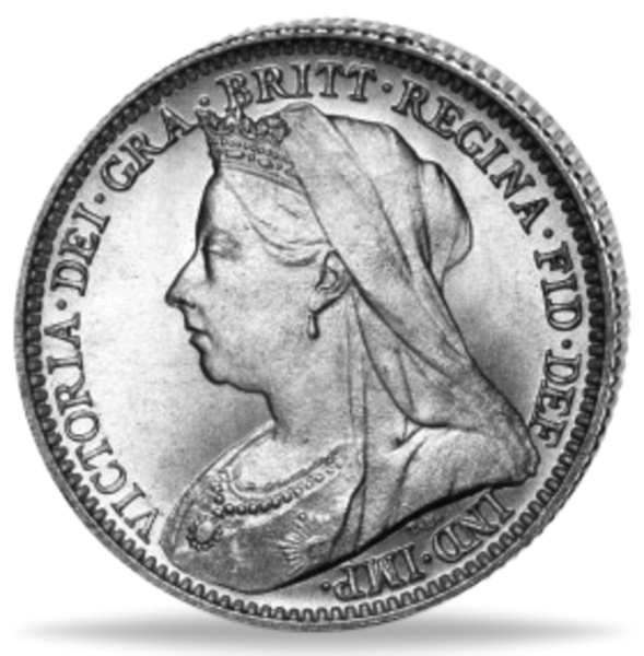 Threepence Queen Victoria Maudy - Münze Vorderseite