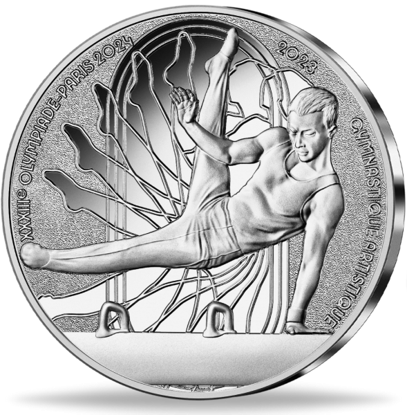10 Euro Kunstturnen Olympiade Paris 2024 Silber -Vorderseite Münze