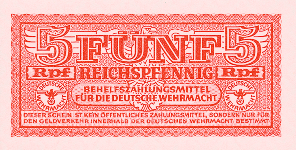 Drittes Reich, Wehrmacht, 5 Reichspfennig 1942 - Banknote - kassenfrisch