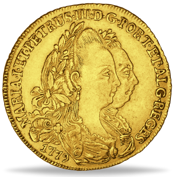 6400 Reis Das Königspaaar Maria I. und Peter III. - Münze Vorderseite