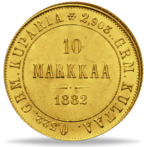 10 Markkaa 1878-1913 - Vorderseite Münze