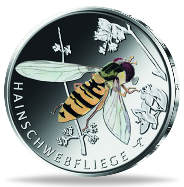 5 Euro Wunderwelt Insekten Hainschwebfliege - Münze Vorderseite