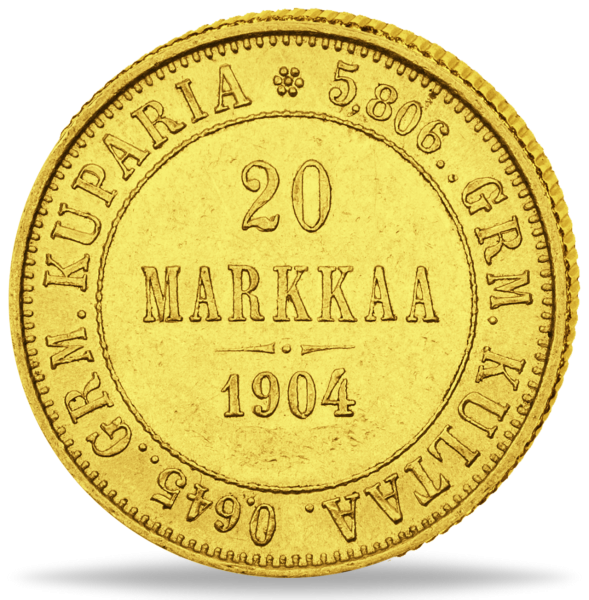 20 Finnische Markka 1904 Doppelkopfadler - Münze Vorderseite