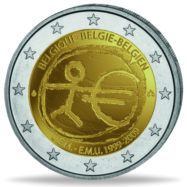 2 Euro 10 Jahre Euro in Belgien - Münze Vorderseite