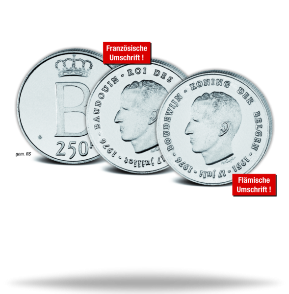 2x250_Belgische_Francs_Baudouin_I_flämisch_und_franzoesisch - Gruppenbild