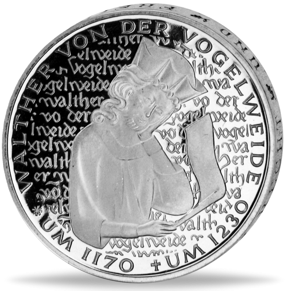 5 Deutsche Mark Walther von der Vogelweide - Vorderseite BRD Münze