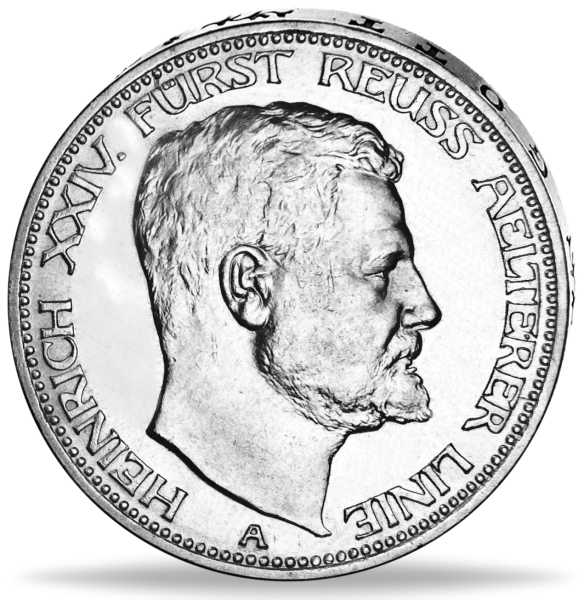 3 Mark Fürst Heinrich XXIV. - Vorderseite Münze