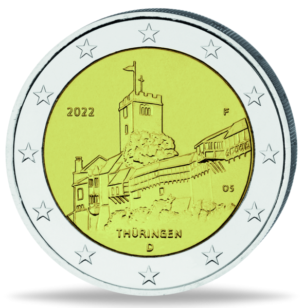 2 Euro Wartburg - Thüringen - Münze Vorderseite