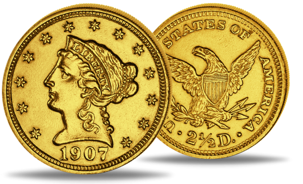 2,5 Dollar  Liberty Head coronet Head - Vorderseite Münze / 2,5 Dollar Liberty Head coronet Head - Rückseite Münze