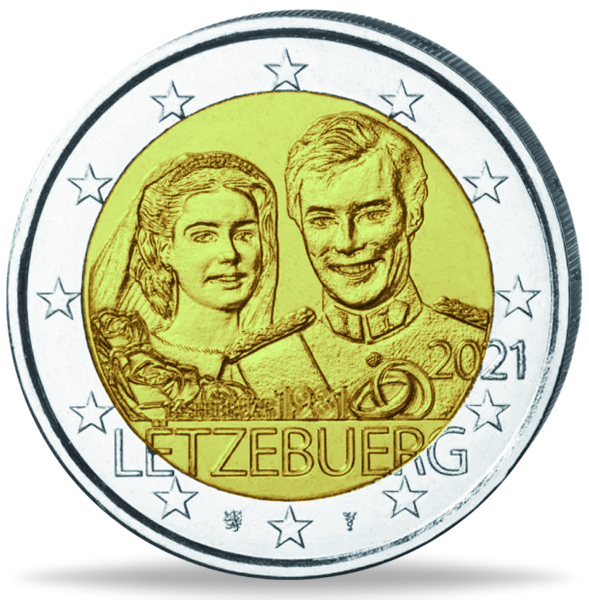2 Euro 40ster Hochzeitstag Relief - Münze Vorderseite