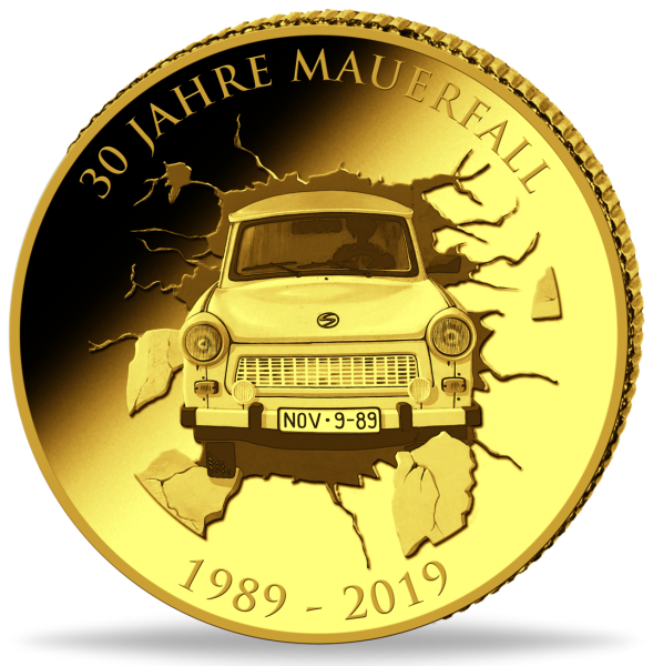 10 Francs „Trabbi - 30 Jahre Mauerfall“ Gold