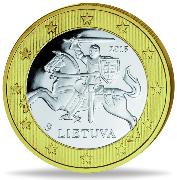 Litauen, 1 Euro, 2015, bfr. - Münze Vorderseite