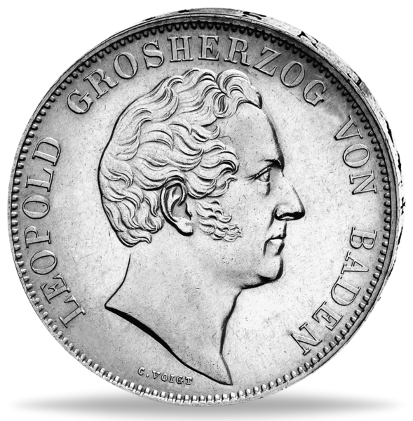 Doppeltaler Leopold von Baden - Münze Vorderseite