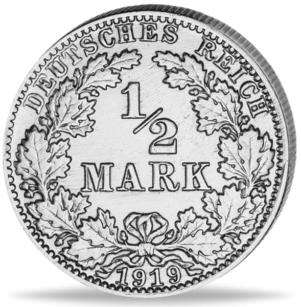 1/2 Mark Silber „großer Adler“ (Jaeger 16) - Münze Vorderseite