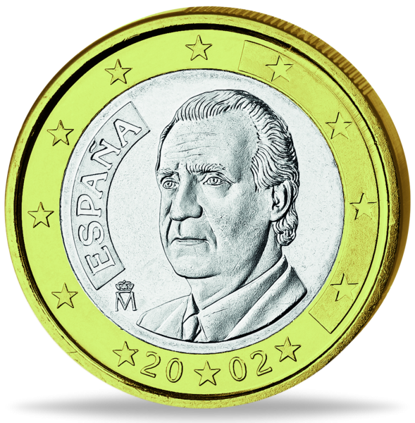 Spanien, 1 Euro König Juan Carlos, 2002, bfr. -  Münze Vorderseite