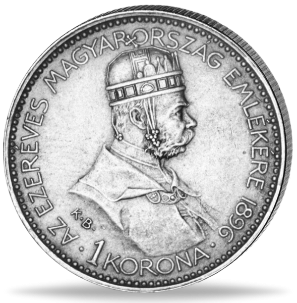 1 Kronen 1000 Jahre Ungarn - Vorderseite Münze