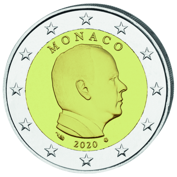 2 Euro Kursmünze Albert II. 2020 - Münze Vorderseite