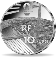 10 Euro Breakdance Olympiade Paris 2024 Silber - Rückseite Münze 10 Euro Breakdance Olympiade Paris 2024 Silber - Rückseite Münze