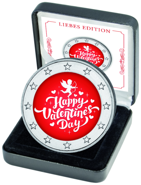 2 Euro Valentinstag 2022 - Die Münze zum Tag der Liebe - Kassette mit Münze