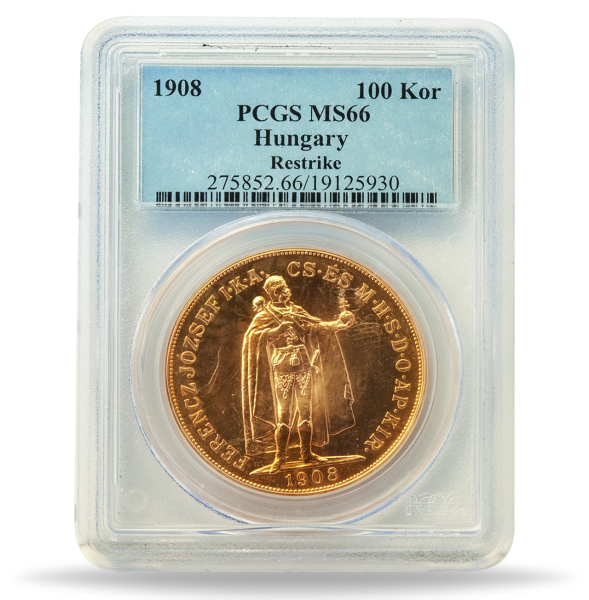 100 Kronen 1908, Franz Joseph I., PCGS MS-66 - Münze Vorderseite