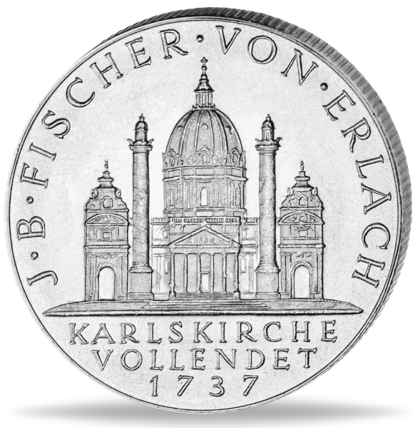 2 Österreichische Schilling Karlskirche - Münze Vorderseite