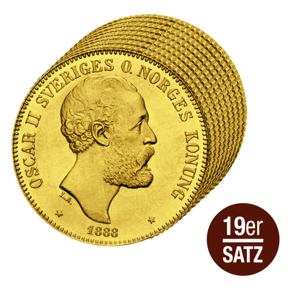 19 x 20 Schwedische Kronen Oskar II - Satzbild